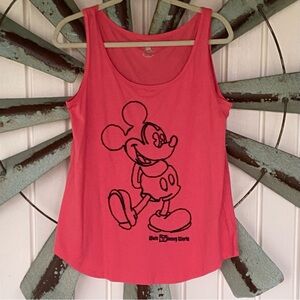 Disney Parks Disneyland Mickey Mouse Womens Large Sleeveless Pink Tank Top NWOT